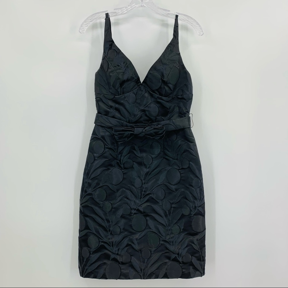 Milly Textured Spaghetti Strap Party Formal Dress Wool Blend Black Size 2